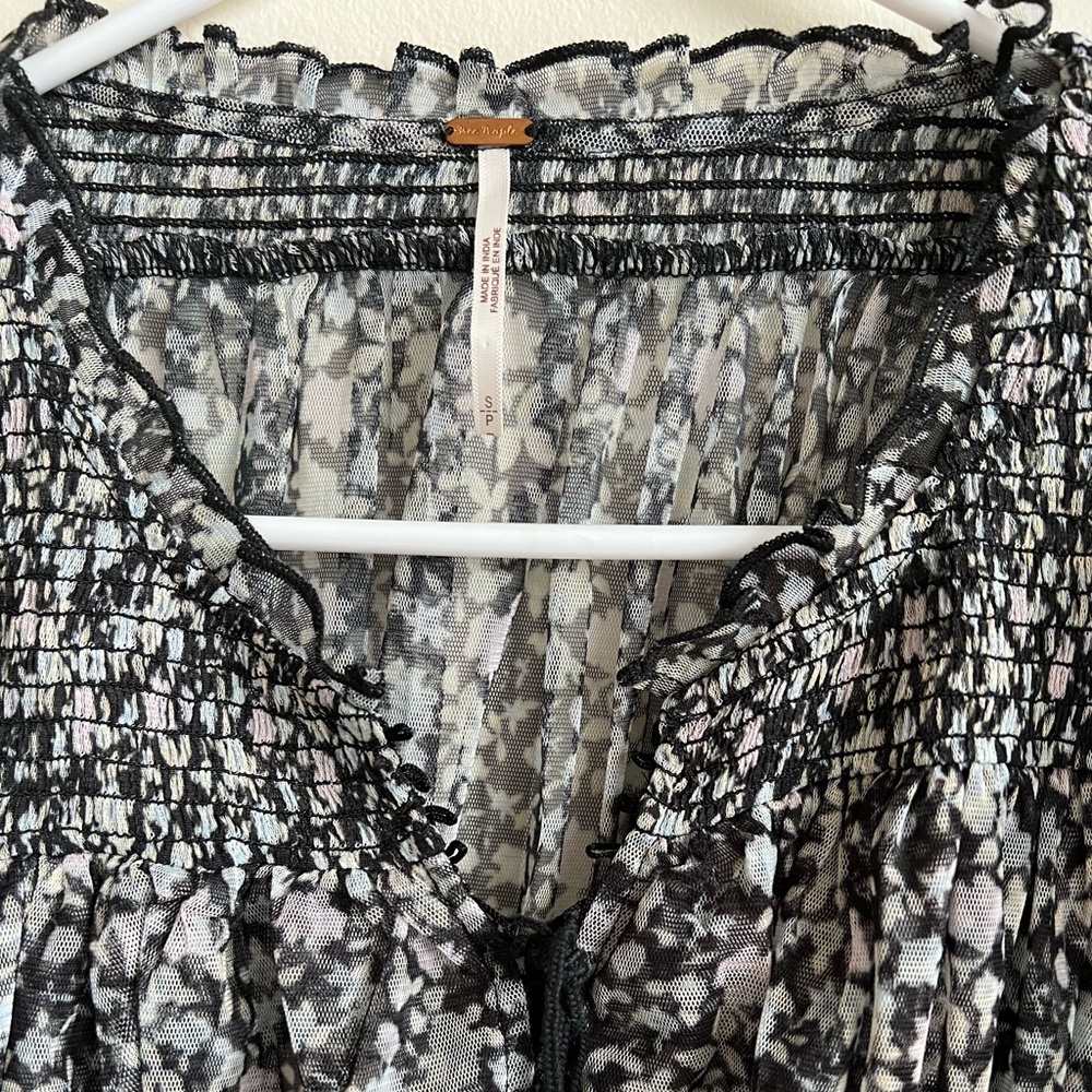 Free People Beatrice Smocked Ruffle Top - Picture 6 of 9